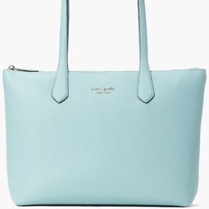 KATE SPADE pebble leather women's large tote + Dust bag Blue